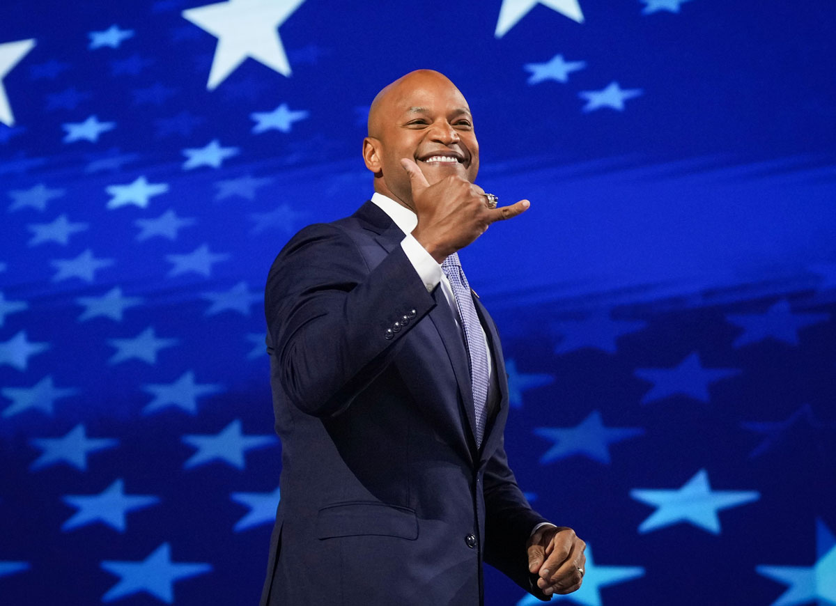 CHICAGO, ILLINOIS - AUGUST 21: Maryland Gov. Wes Moore departs after speaking on stage during the third day of the Democratic National Convention at the United Center on August 21, 2024 in Chicago, Illinois. Delegates, politicians, and Democratic Party supporters are in Chicago for the convention, concluding with current Vice President Kamala Harris accepting her party