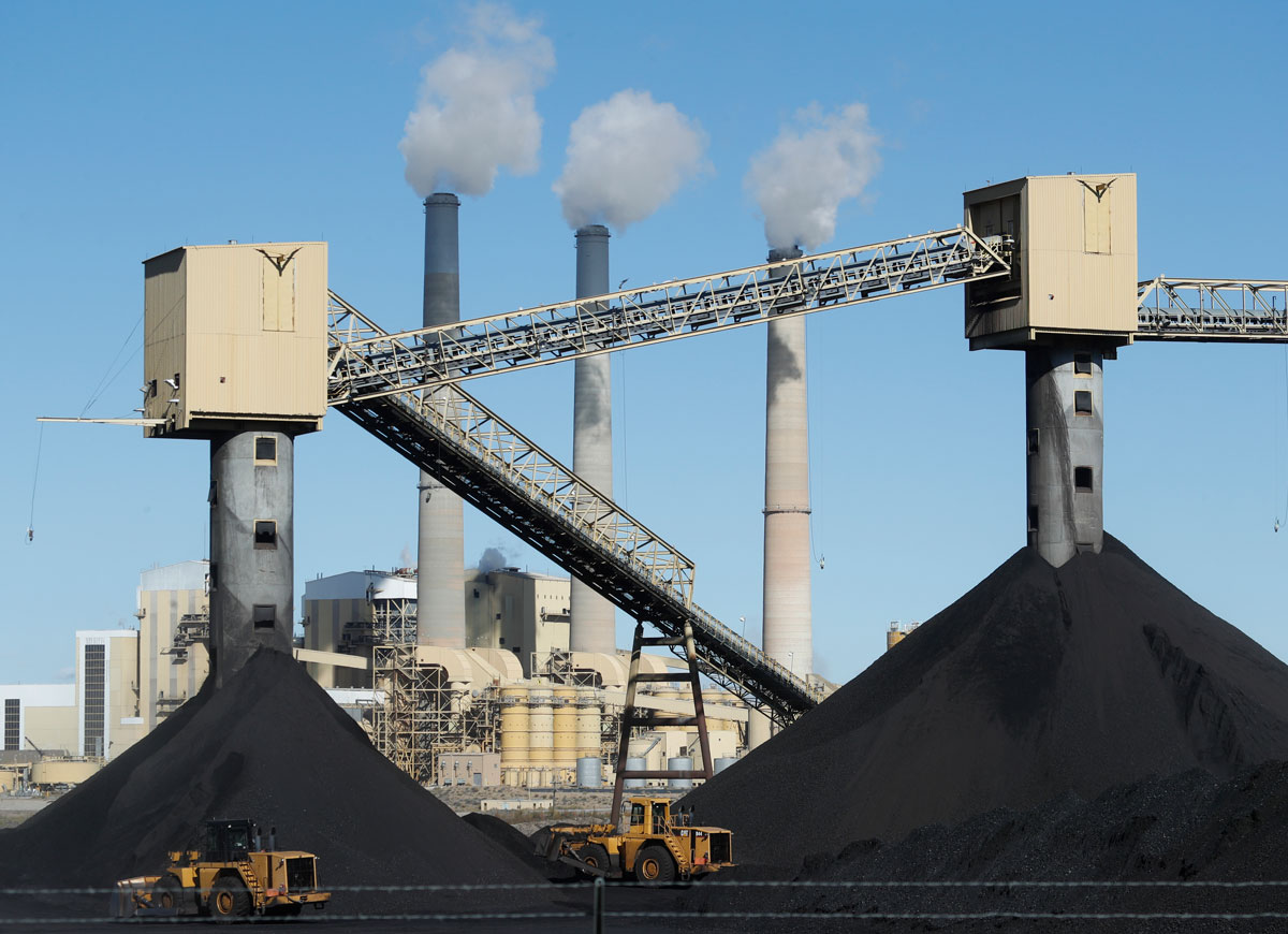 CASTLE DALE, UT - OCTOBER 9: Piles of coal sit in front of Pacificorp