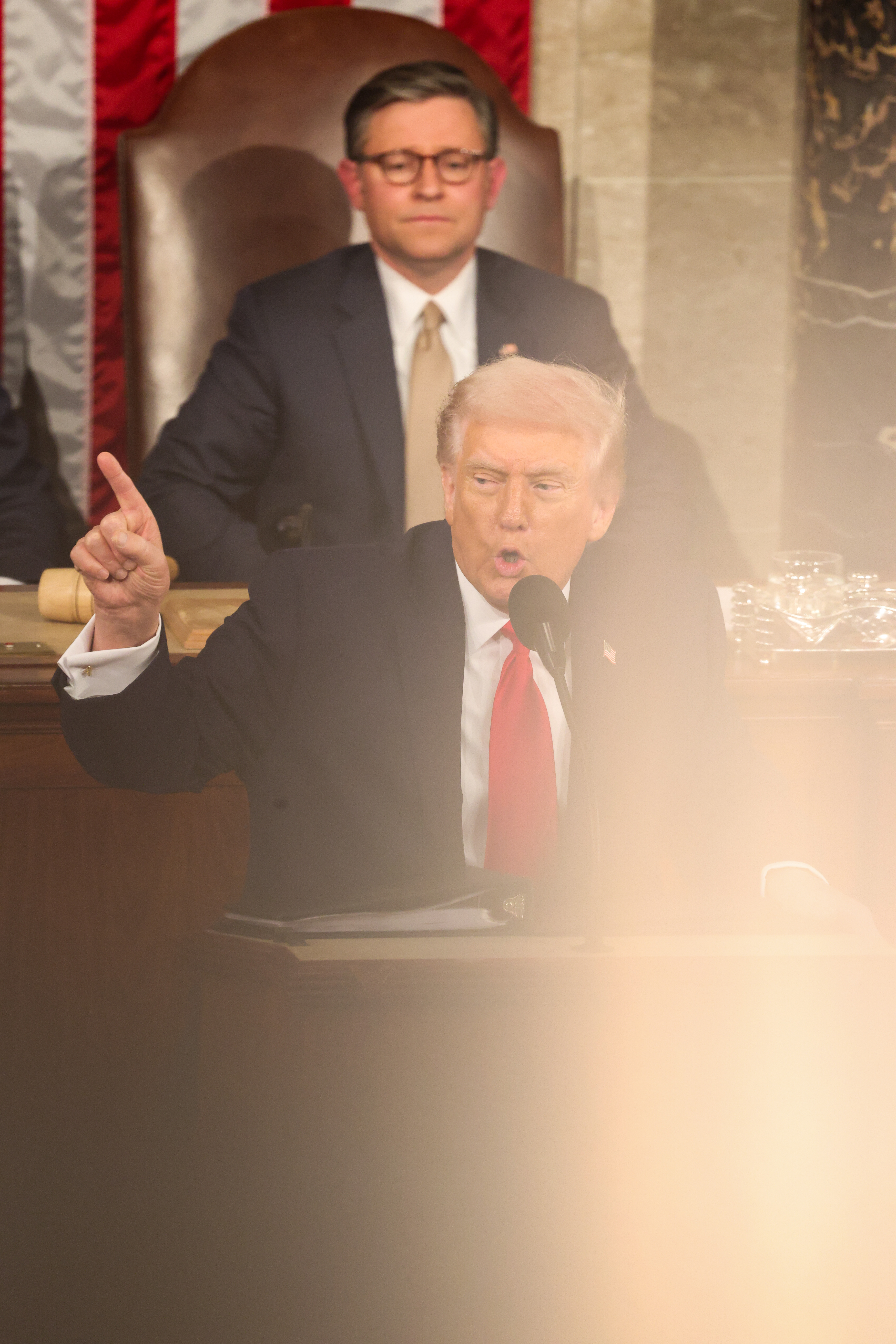 Trump honed the immigration portion of his address on border security and removing violent criminals.