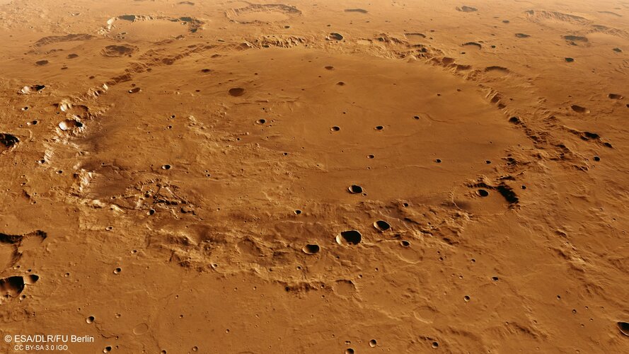 Overhead perspective of Flaugergues Crater