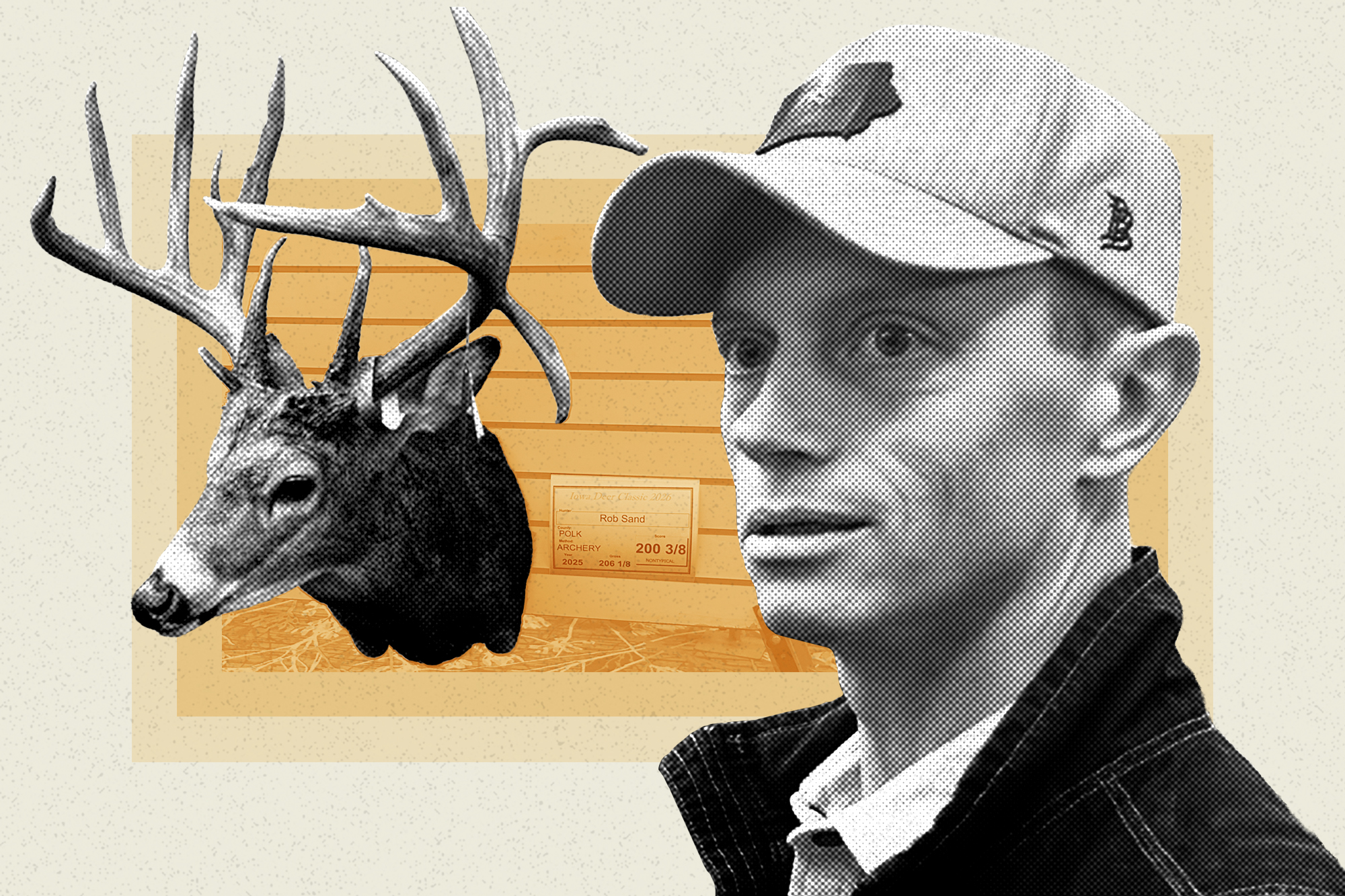 Rob Sand engages with fellow hunters at the Iowa Deer Classic.