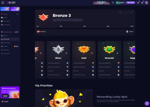 Unlock bigger rewards with the VIP Club and Quests at Crypto-Games.io