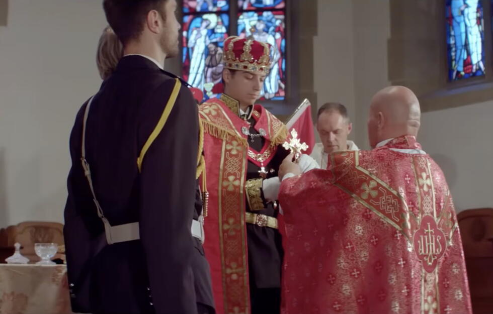 A screen shot taken from a video of a coronation Lauwiner held in Bern in 2019
