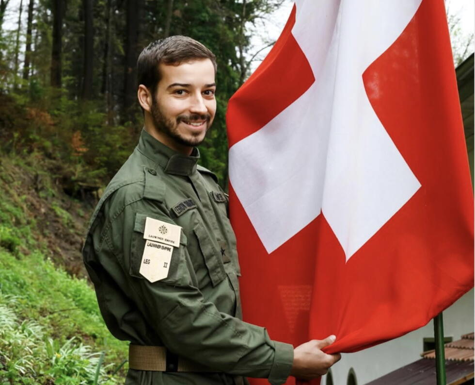 In a patriotic social media post Lauwiner says he is "unbelievably grateful for my beautiful homeland"