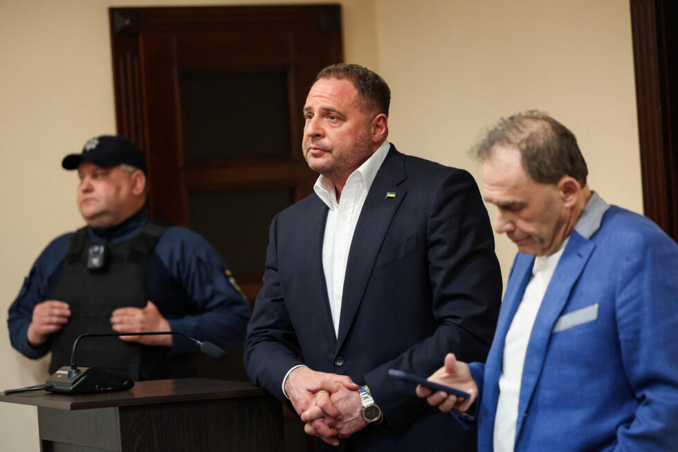 Former Head of the Presidential Office Andriy Yermak appears at court for a hearing in Kyiv, Ukraine.