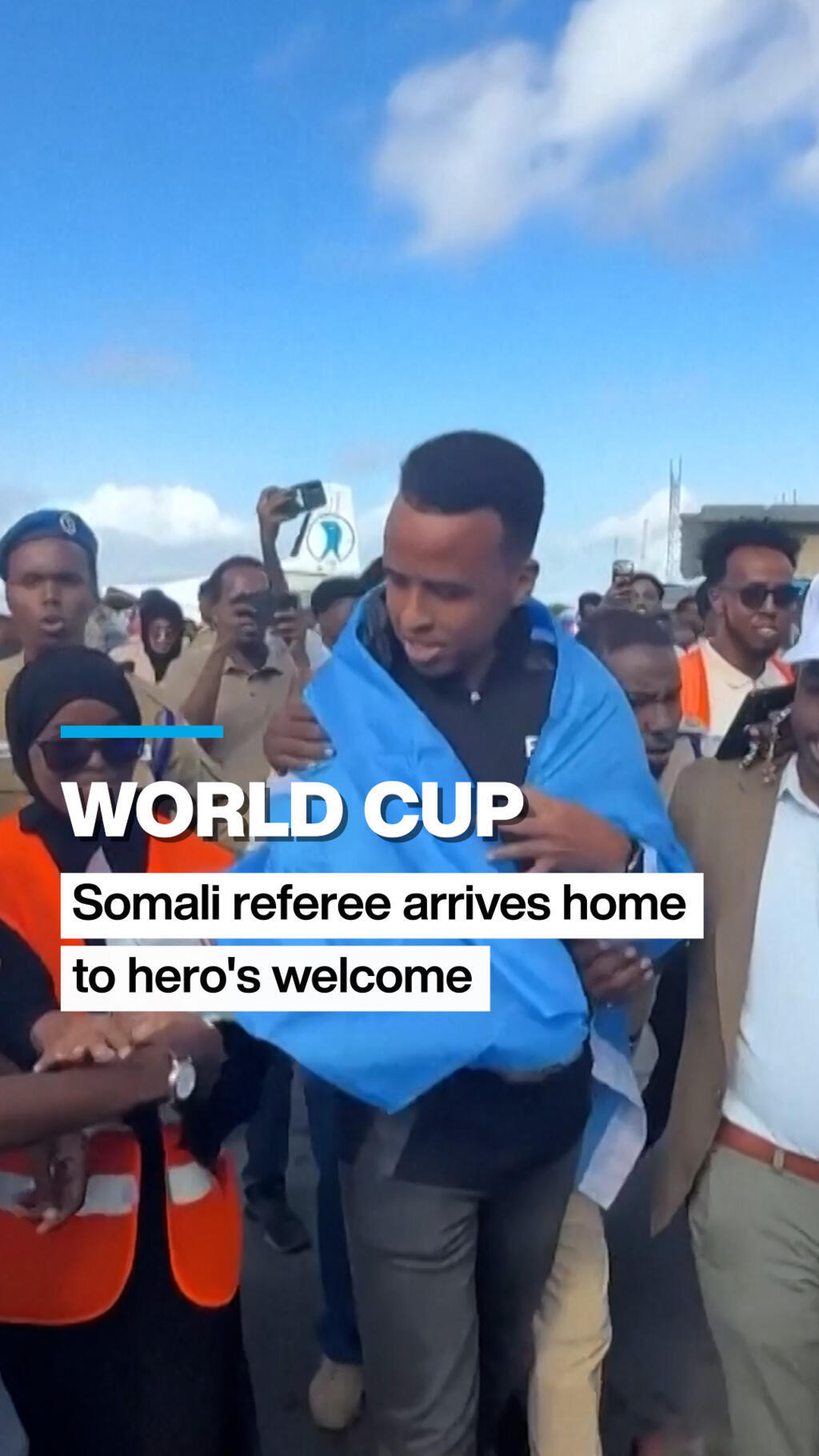Somali World Cup referee denied entry to US arrives home to hero's welcome