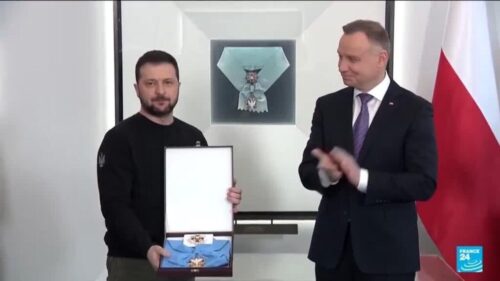 Poland strips Zelensky of top state honour over WWII dispute