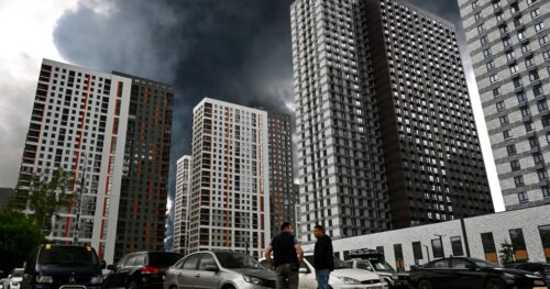 Ukrainian drones strike Moscow, setting oil refinery ablaze