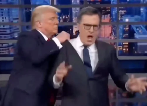 Trump Posts AI-Generated Video Of Himself Throwing Stephen Colbert Into A Dumpster