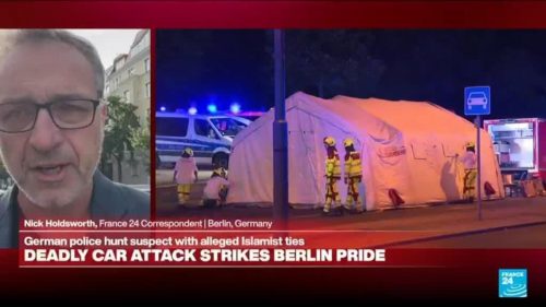 ‘He may be armed and dangerous’: Manhunt continues after man drives vehicle into Berlin Pride event