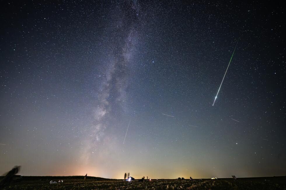 A shooting star is pictured in Grossmugl, Austria