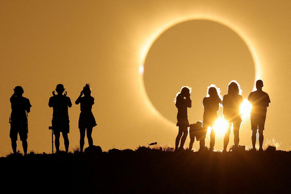 The Moon completely covers the Sun during a total solar eclipse, as seen from the Javalambre Astrophysical Observatory in Arcos de las Salinas, near Teruel, Spain, on August 12, 2026.