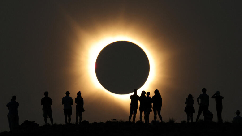 The Moon completely covers the Earth during a total solar eclipse, seen from the Javalambre Astrological Observatory, in Arcos de las Salinas, near Teruel, Spain, on August 12, 2026.