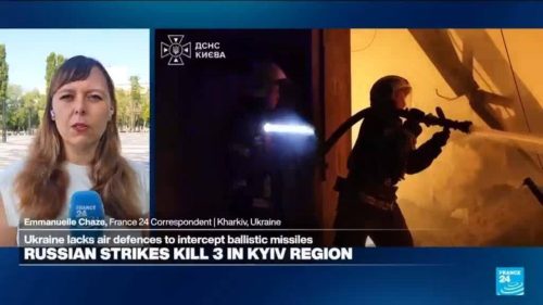 Russian strikes kill three near Kyiv, Zelensky makes landmark visit to Serbia
