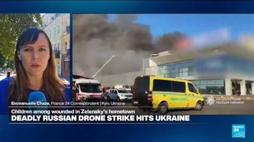 Children among wounded in Zelensky’s hometown, struck by Russian drones