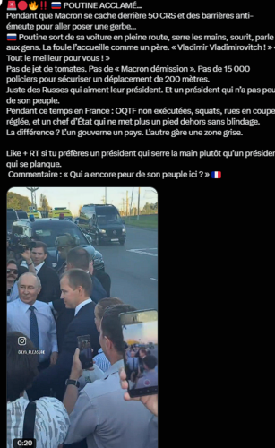 Does Putin travel without security?