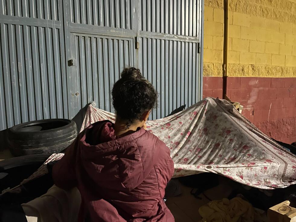 Manal, a Moroccan teenager, lives in a makeshift tent near the Tarajal border crossing in Ceuta, Spain. August 17, 2026